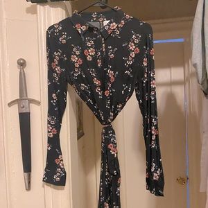 Floral shirt dress with matching tie belt